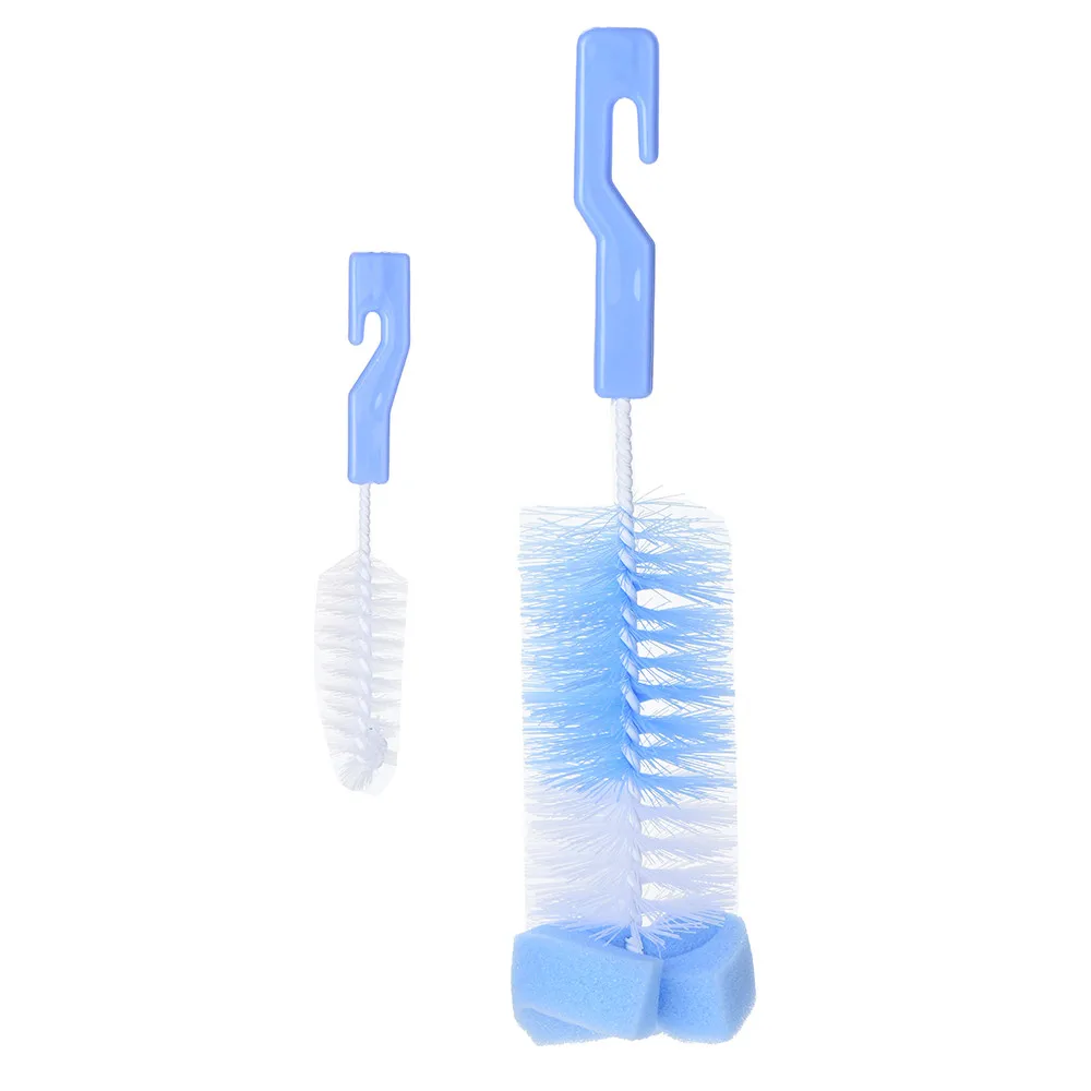 Щетка для чистки бутылочек для кормления, сосок, стаканчиков, чайников, стаканов с носиком и молока с 360 градусной губкой.