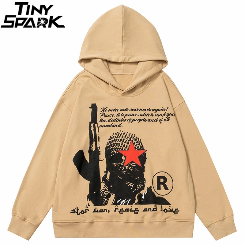 

2022 Hoodie Sweatshirt Men Streetwear Gun Letters Graphic Hooded Pullover Cotton Harajuku Sweat Shirt Hoodie Hip Hop Clothing