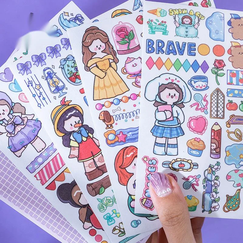 

4sheet Stickers Crystal Oil Filling Diary Planner Decorative Mobile Stickers Scrapbooking DIY Laptop Craft Stickers Toy