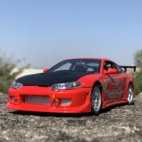 124 nissan silvia s15 refit wide body car model diecasts metal toy performance sports car simulation kids gift collection
