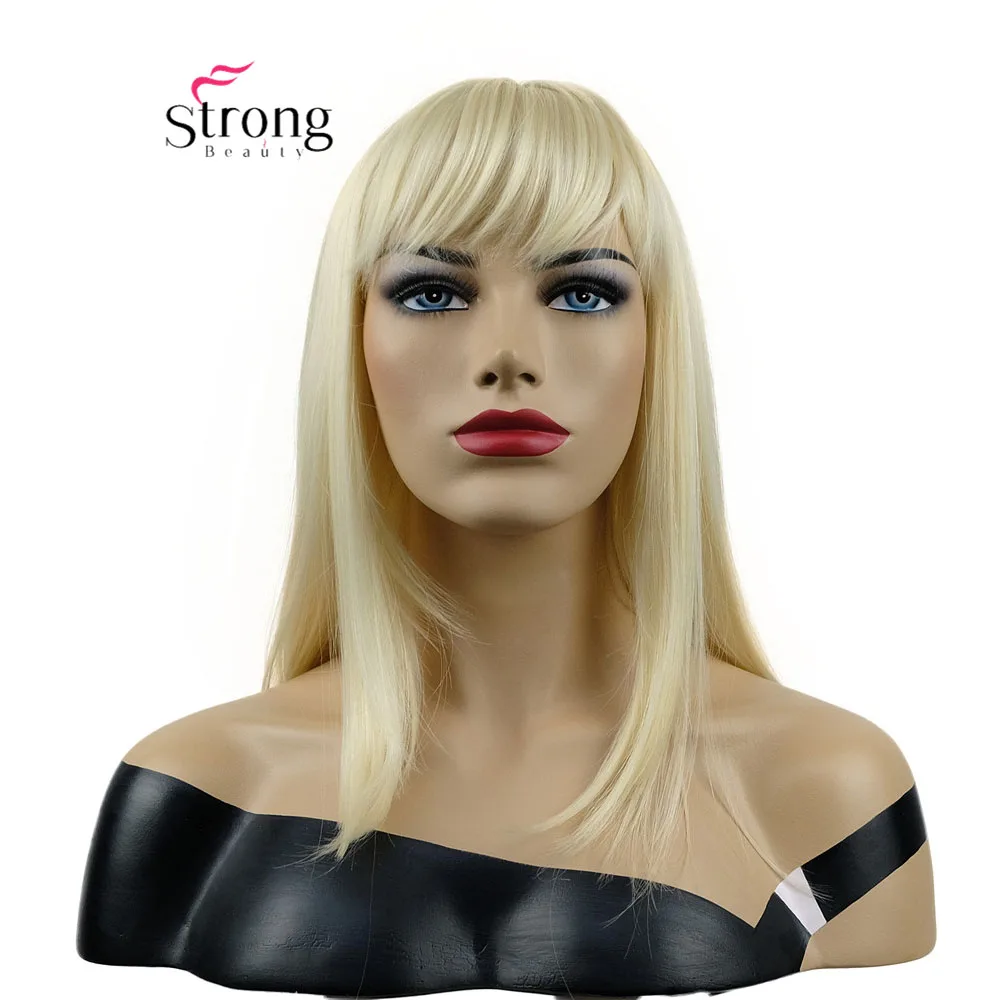 StrongBeauty длинный прямой шелковистый светлый жар Ok полный синтетический парик выбор цвета