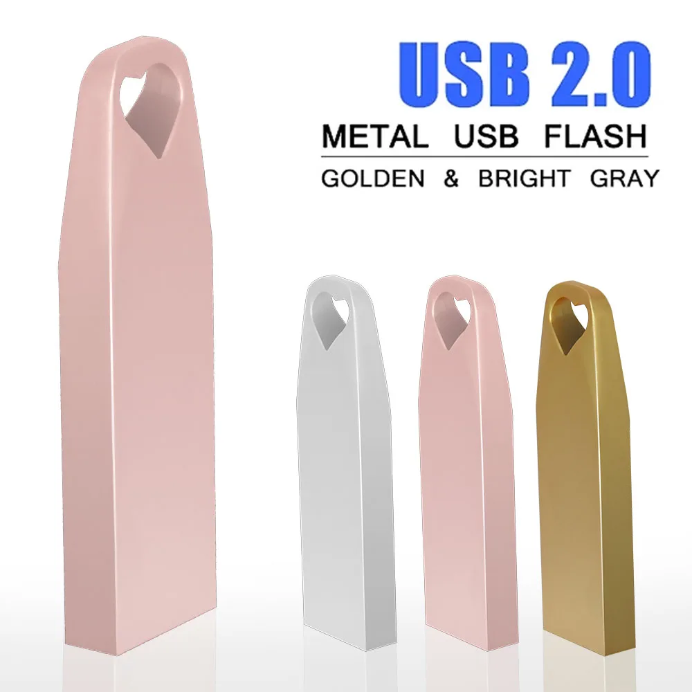 

New Usb Fash Drive PENDRIVE 64GB 32GB 16GB 8GB 4GB pen drive flash drive waterproof silver u disk memoria cel usb stick gift