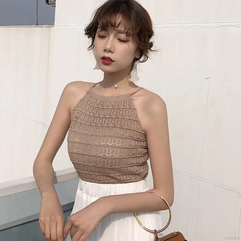 

Korean top Ladies Vest Sleeveless Hollow Camisole Sleeveless Tank top