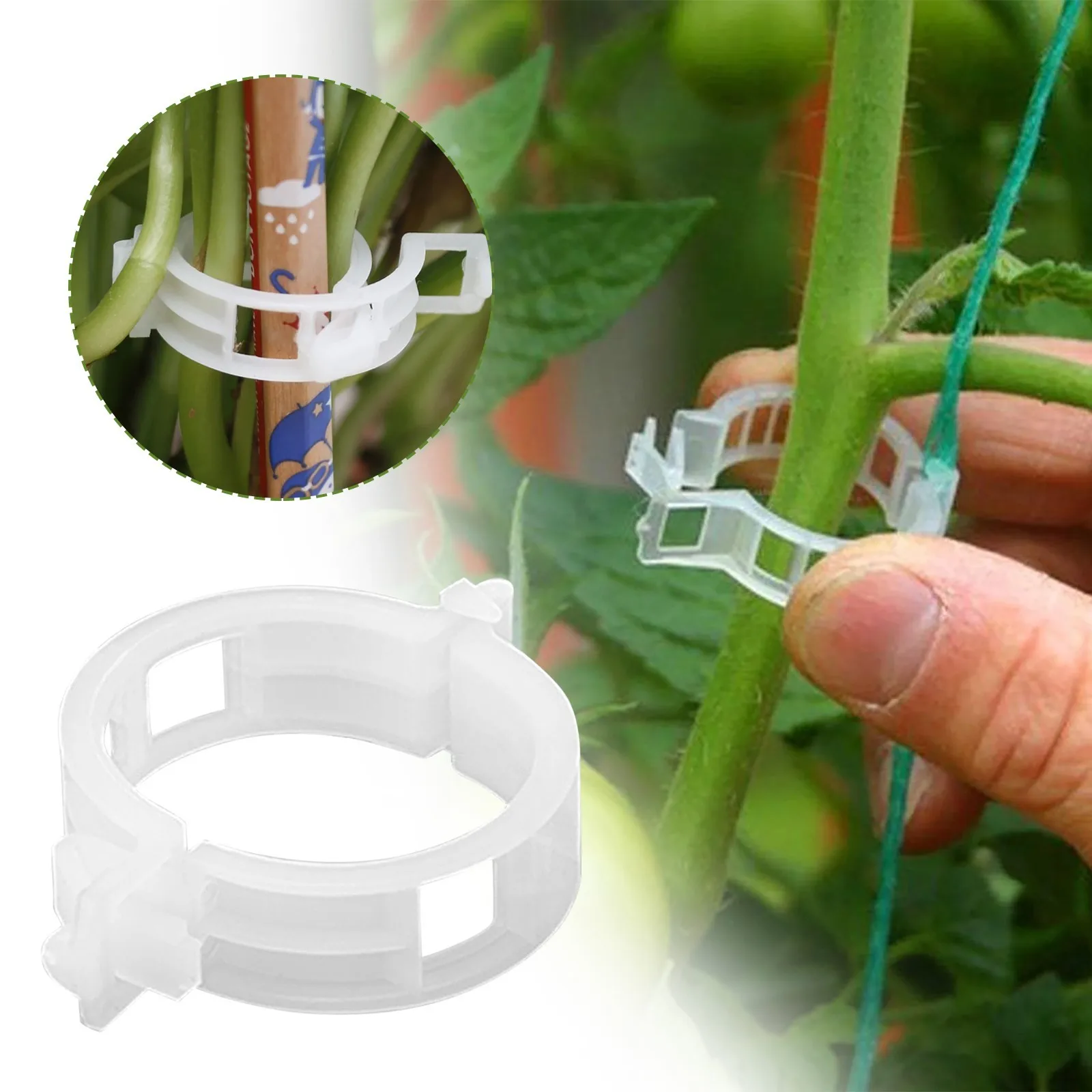 

100 Pcs Plastic Plant Support Clips For Tomato Hanging Trellis Vine Connects Plants Greenhouse Vegetables Garden Ornament