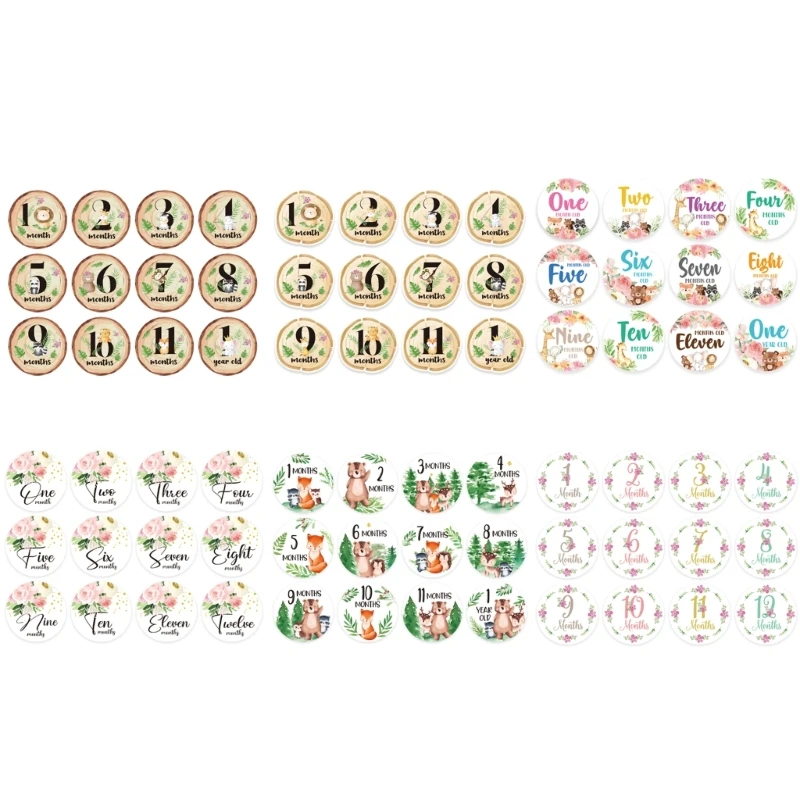 

Baby Monthly Milestone Cards Paper Discs from Newborn to 1 Year Baby Photography