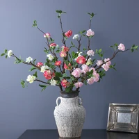 1pc artificial red plum blossom branches and big branches fake flowers indoor living room decoration home decore fake plants