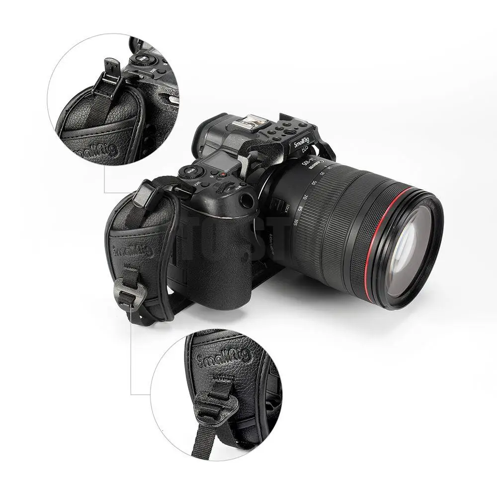 Маленький каркас Smallrig Black Mamba Cage Kit L-plate для камеры Canon EOS R5C R6 R5 с верхней рукояткой, кабельным зажимом, базовой площадкой и холодной обувью.
