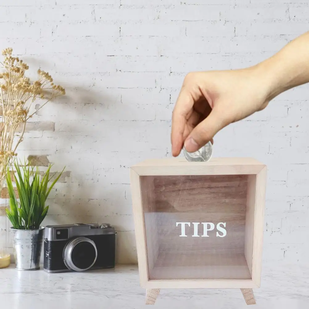 

Chic Money Bank Anti-wear Lightweight Kids Wooden Change Piggy Bank Rectangular Saving Bank Household Supplies