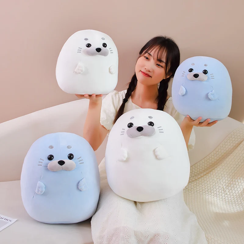 

30/40cm Cute Fat Round Cartoon Seal Dog Plush Toy Anime Soft Stuffed Animals Seal Lion Doll Pillow Birthday Gifts for Kids Girls