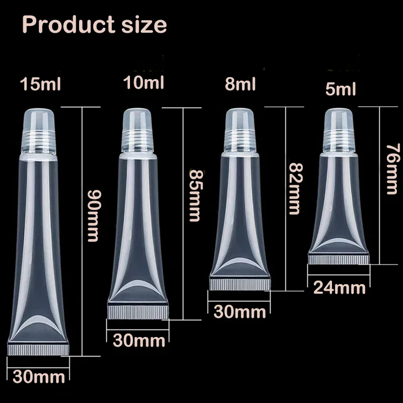 5 шт. тюбики для блеска губ 5-15 мл прозрачные мягкие пустые контейнеры бальзама