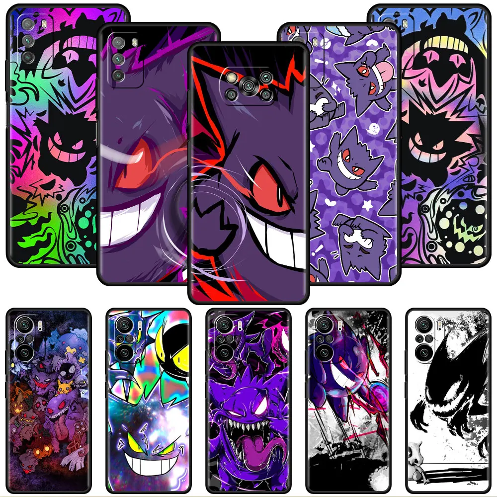 

Soft Case for Xiaomi Redmi Note 11 5G 12 10 9 8 7 Pro 9S K40 9C 9A 10C 8T 10S Black Silicone Cover Capa Pokemon Cool Gengar