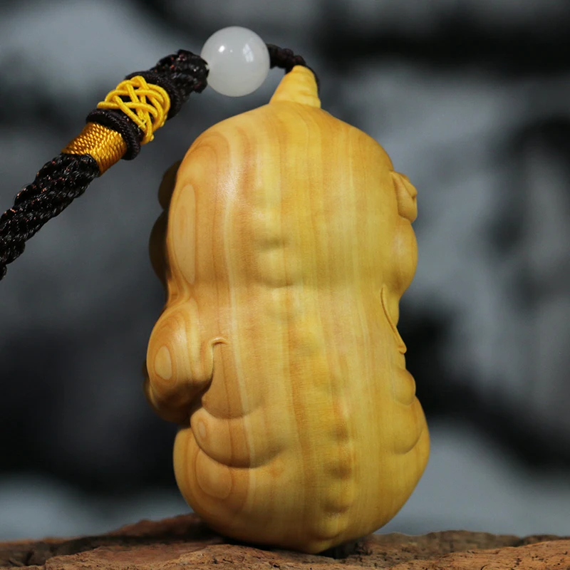 XS118-7 ручная резьба из самшита подвесной кулон для автомобиля домашний декор-Pixiu