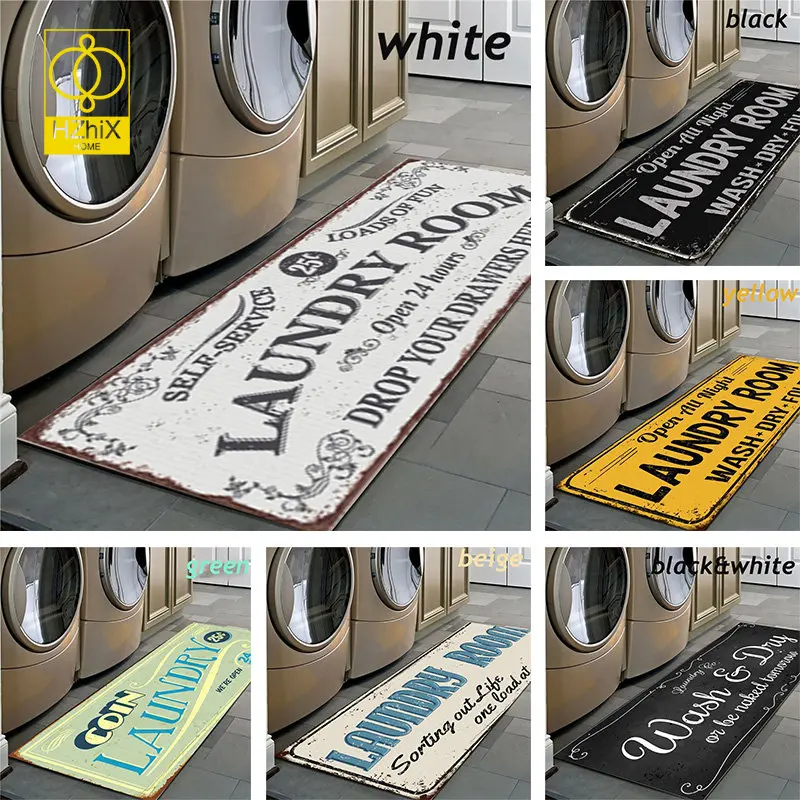 

Letter Door Mat Laundry Room Floor Mats Home Decor Bathroom Kitchen Carpet Hallway Entrance Area Rug Non-Slip Outdoor Doormat