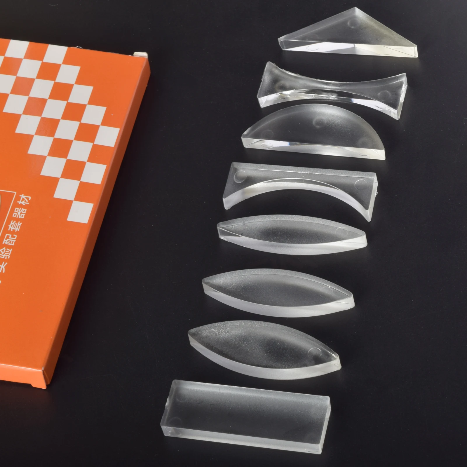 

Набор акриловых оптических вогнутых выпуклых линз с призмой, комплект из 8 оптических линз для учеников начальной и средней школы, лабораторное оборудование