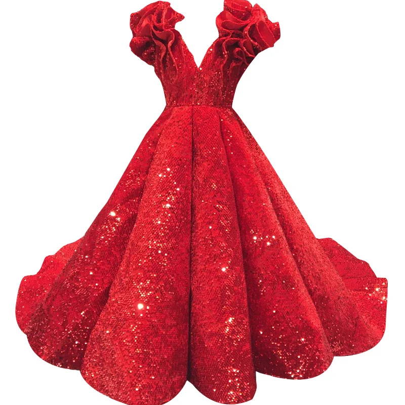 Красные мини-платья Quinceanera бальное платье Charro платья с блестками для
