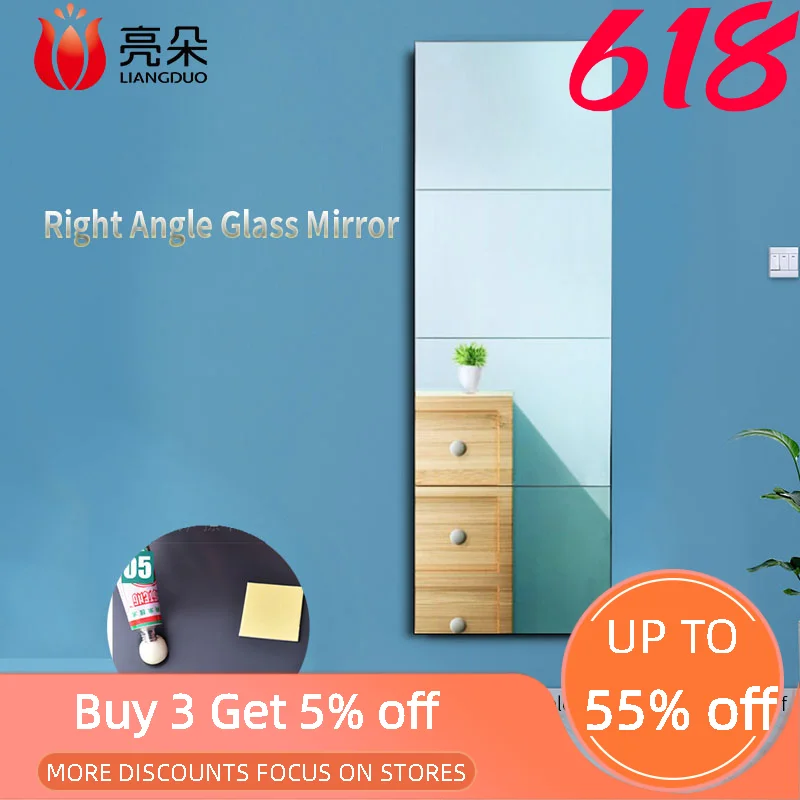 

Liangduo настенные зеркальные наклейки квадратное взрывозащищенное стекло 22x22 см для гостиной ванной комнаты украшение дома DIY косметические з...