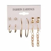 boucle oreille femme ladies eardrop jewelry fashion earrings ear ring set combination of 5 sets of special circle pendientes