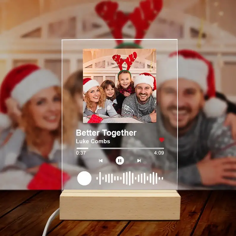 

Custom Acrylic Spotify Code Music Photo Board Personal Photo Style Couple Lover Anniversary Family Gift Personalised Song Plaque