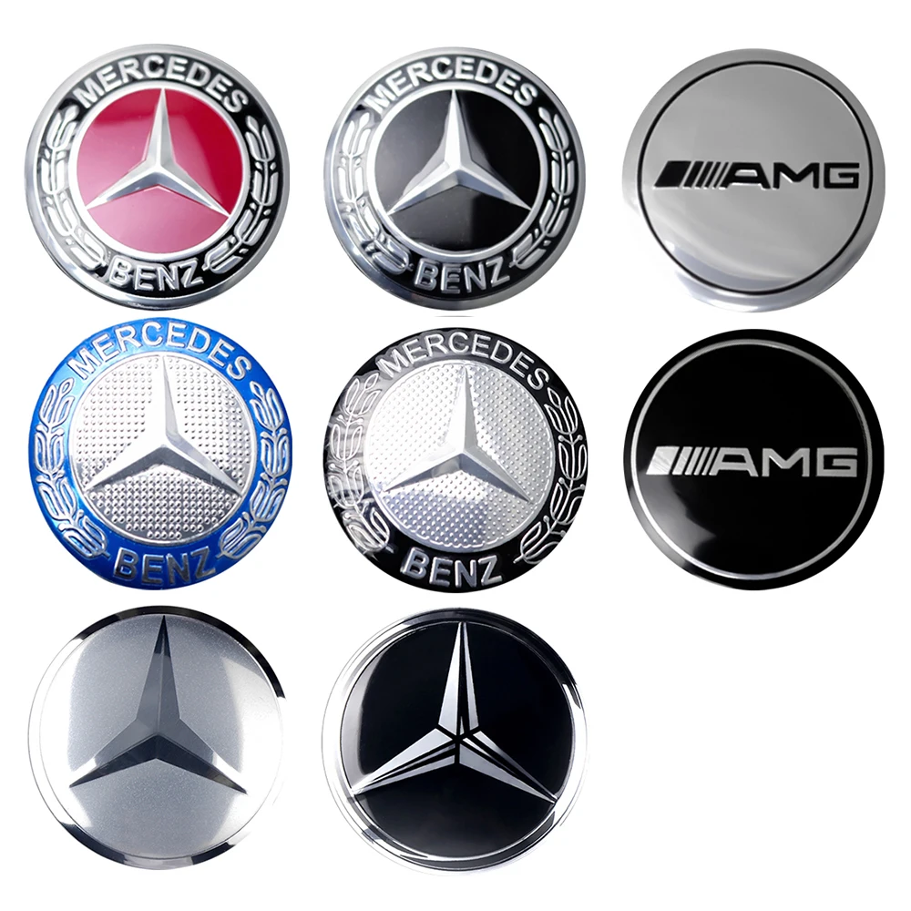 Фото Комплект из 4 наклеек-колпачков на центральные части колес для Mercedes-Benz AMG W108, GLK, GLA, CLA, GLB, GLC, X156, W204, W205, W203, W211, W212 №5