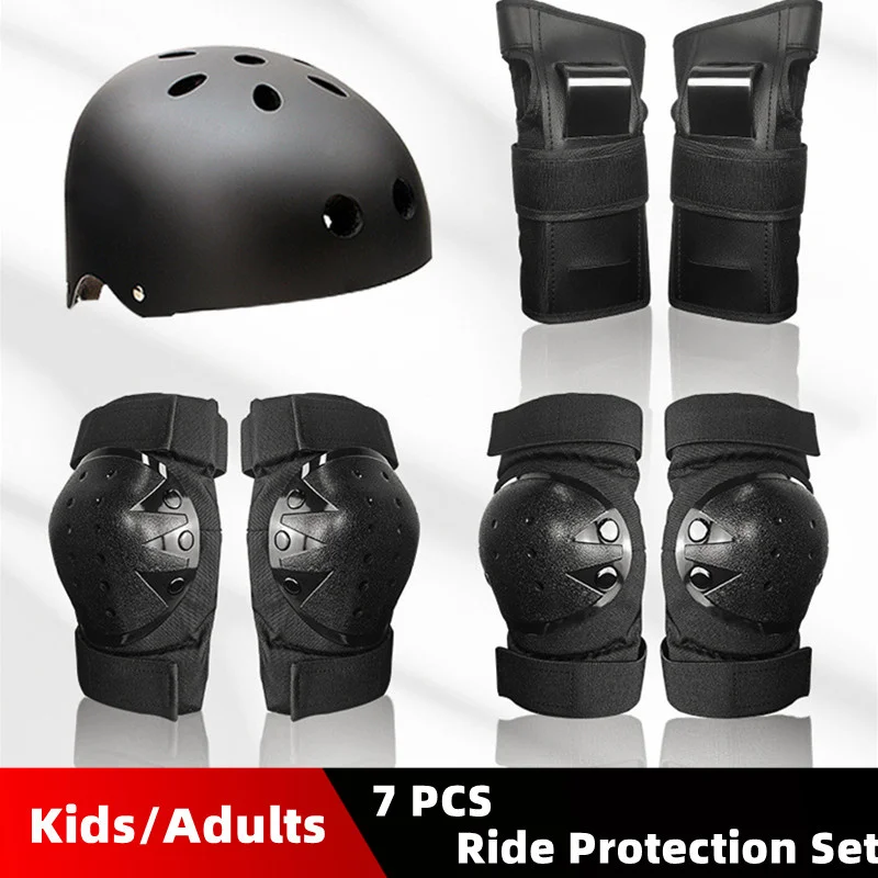 

Kids Adults Ride Series Protection Set For Multi Sports Scooter Bike Roller Skating Helmet Knee And Elbow Pads With Wrist Guards