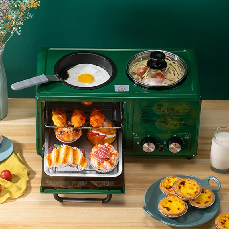 

Аппарат для завтрака, домашняя многофункциональная полностью автоматическая маленькая электрическая духовка, тостер, кастрюли и сковород...