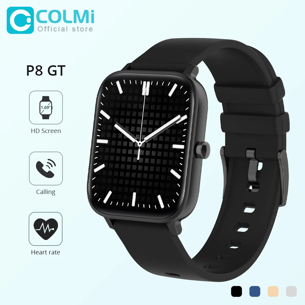 Смарт-часы COLMI P8 GT 1 69 дюйма Bluetooth пульсометр 13 спортивных моделей IP67