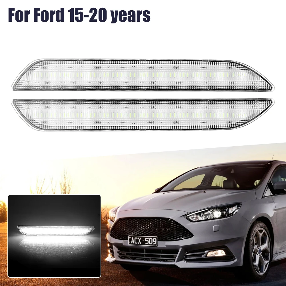 

2Pcs Clear Lens LED Side Marker Lights Rear Sidemarker Signal Lamp 48SMD White 12V For Ford Mustang 2015-2020 Accessories