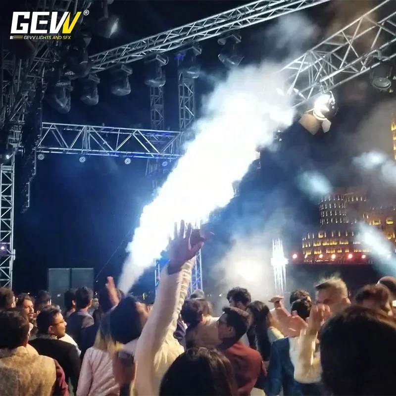 GEVV Сценические спецэффекты Co2 Газовый туман Jet Machine LED RGB Ручной пистолет Gatling для DJ