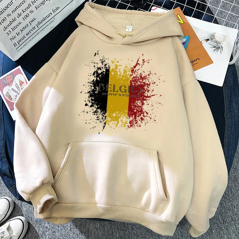

Belgium hoodies women harajuku printed streetwear graphic female pullover clothing printed