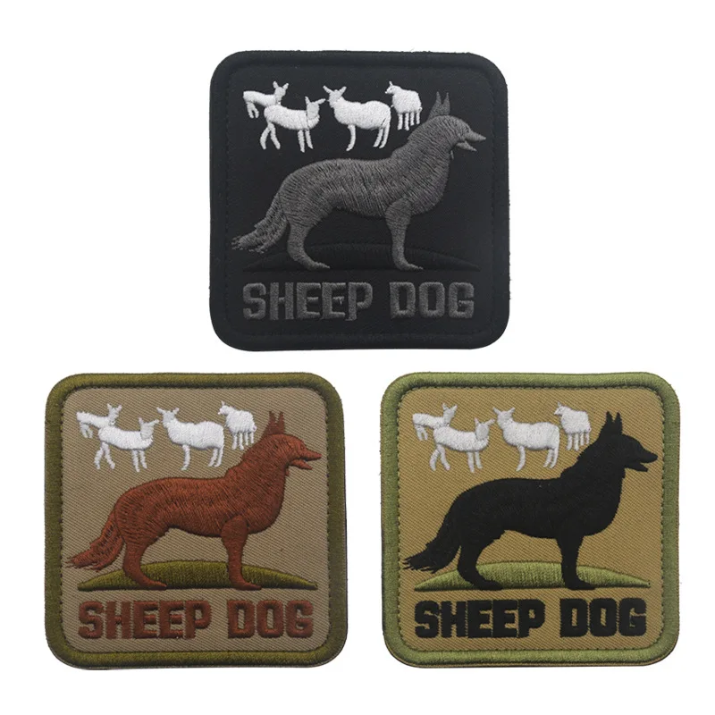 

Square Hook and Loop Patches for Clothing The Morale Badge on The Sheepdog Armband Backpack Jacket Embroidered Patch Tactical