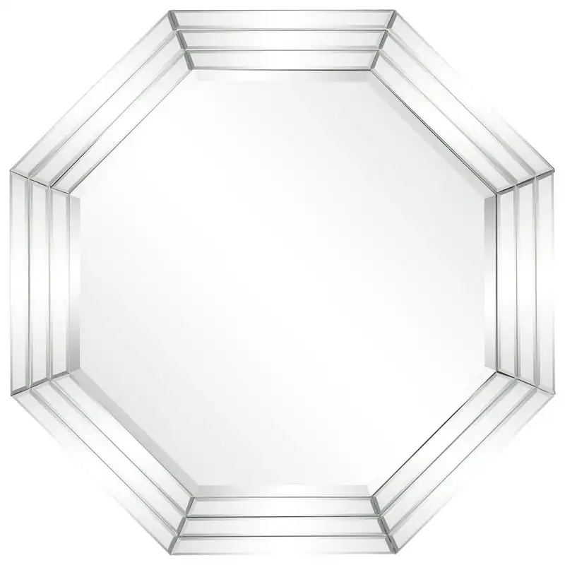 

Multi faceted octagons mirror, 32" x 32", Ready to Hang