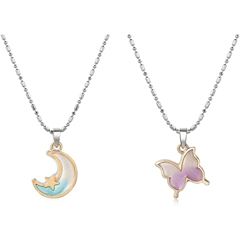 

2 in 1 Earrings and Necklace Set Clip-on Earrings Necklace No Ear Pain Cute Girl Child Birthday Temple Fair Holiday Summer