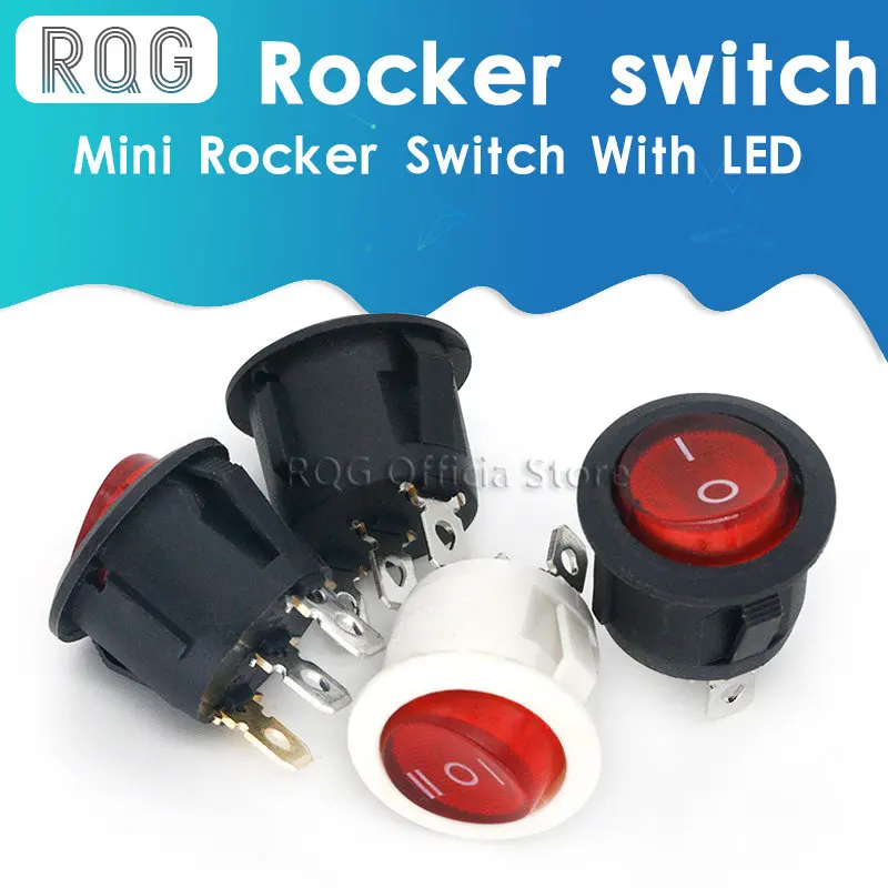 10 шт. KCD1-105 Диаметр маленькие круглые лодка кулисные переключатели мини круглый