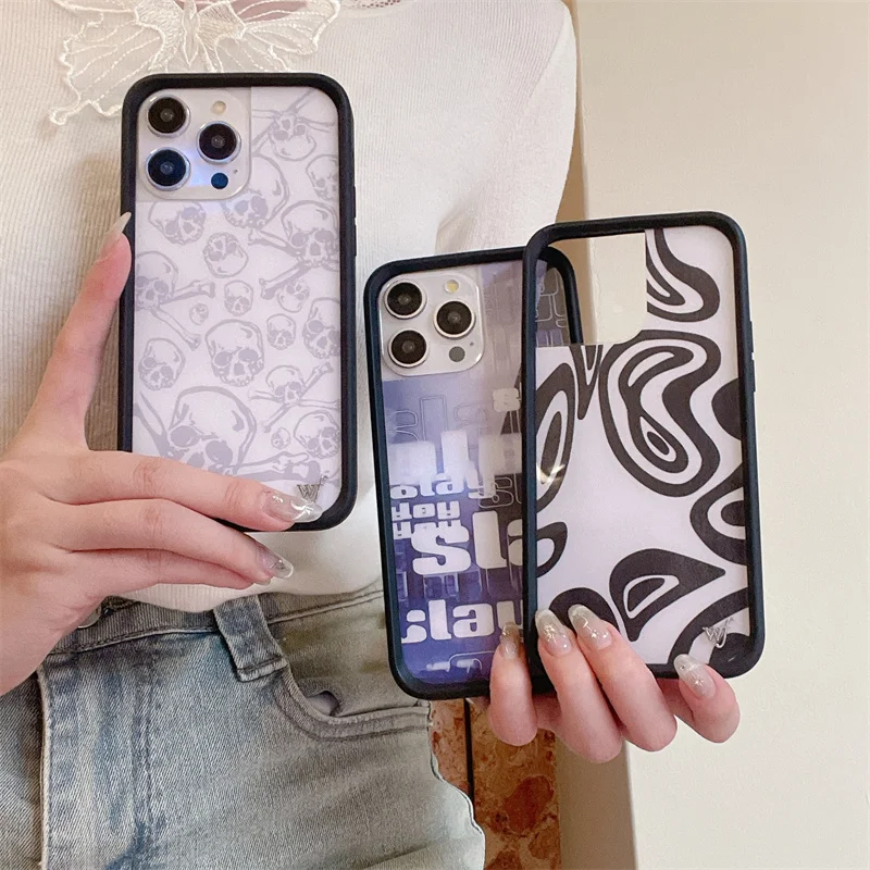 Роскошный чехол с 3D паутиной и английским черепом для iPhone 13 12 14 15 16 Pro Max Wildflower Cute