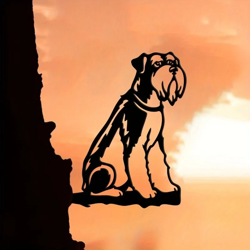 Металлический Силуэт Собаки Порода Декоративный Садовый Кол - Овчарка Щенок