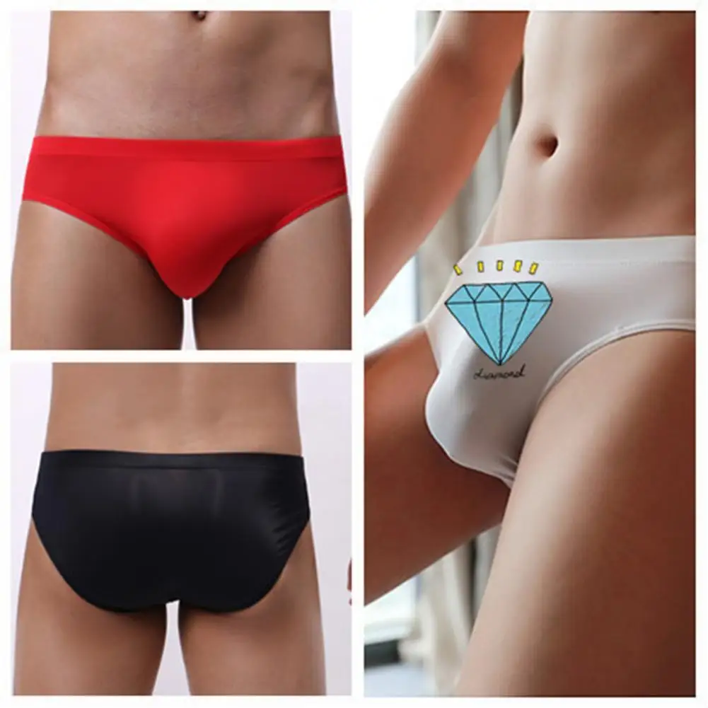 

Trendy Ice Silk Thin Male Panties Men Underpants Lightweight Sweat Absorbing