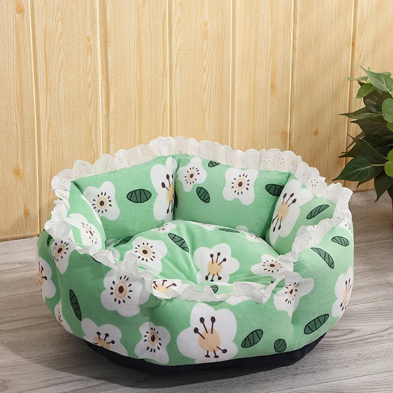 

Small Medium-sized Dog Cat Beds Kennels Warm Autumn Winter Crystal Velvet Teddy Bomei Bite Resistant Pet Supplies Products