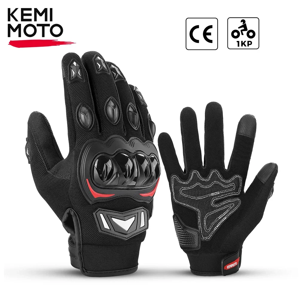 KEMIMOTO Motosiklet Eldivenleri Sert Knuckle Dokunmatik Ekranlı Yaz Motosiklet Binme Eldivenleri Tam Parmak Motosiklet Eldivenleri Dirt Bike İçin Taktik Eldivenler Motokros ATV UTV Yarışı Erkekler Kadınlar Için Bisikle