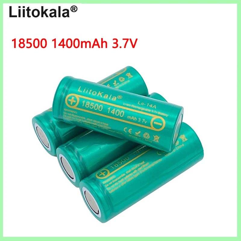 

High quality liitoKala Lii-14A 18500 1400mAh 3.7V Battery Rechargeable Battery Lithium Li-ion Batteies For LED flashlight