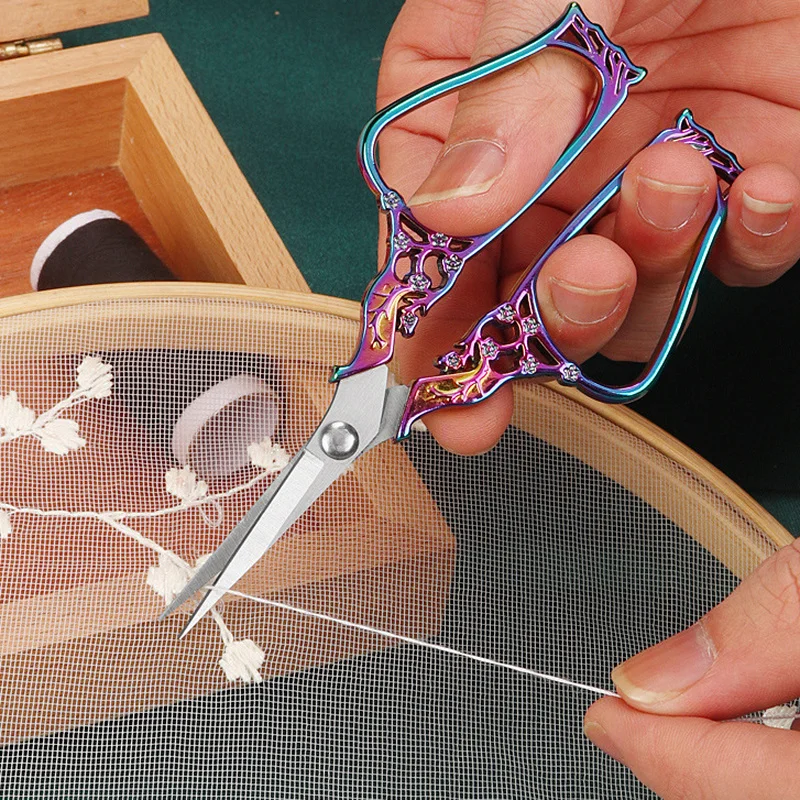 

DIY Retro Tailor's Scissors Stainless Steel Cross Stitch Antique Scissors Tip Handicraft for Antique Handicraft Sewing Tools