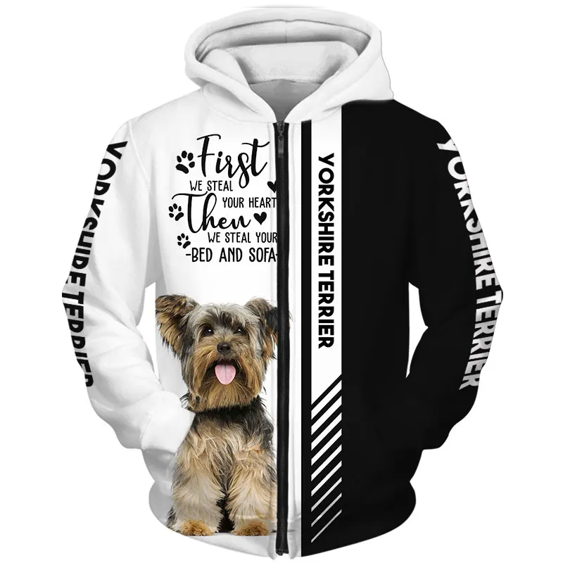 

202Yorkshire Terrier 3D Print Unisex Hoodie Men's/Women's Sweatshirt Street Zipper Pullover Casual Jacket Sportswear