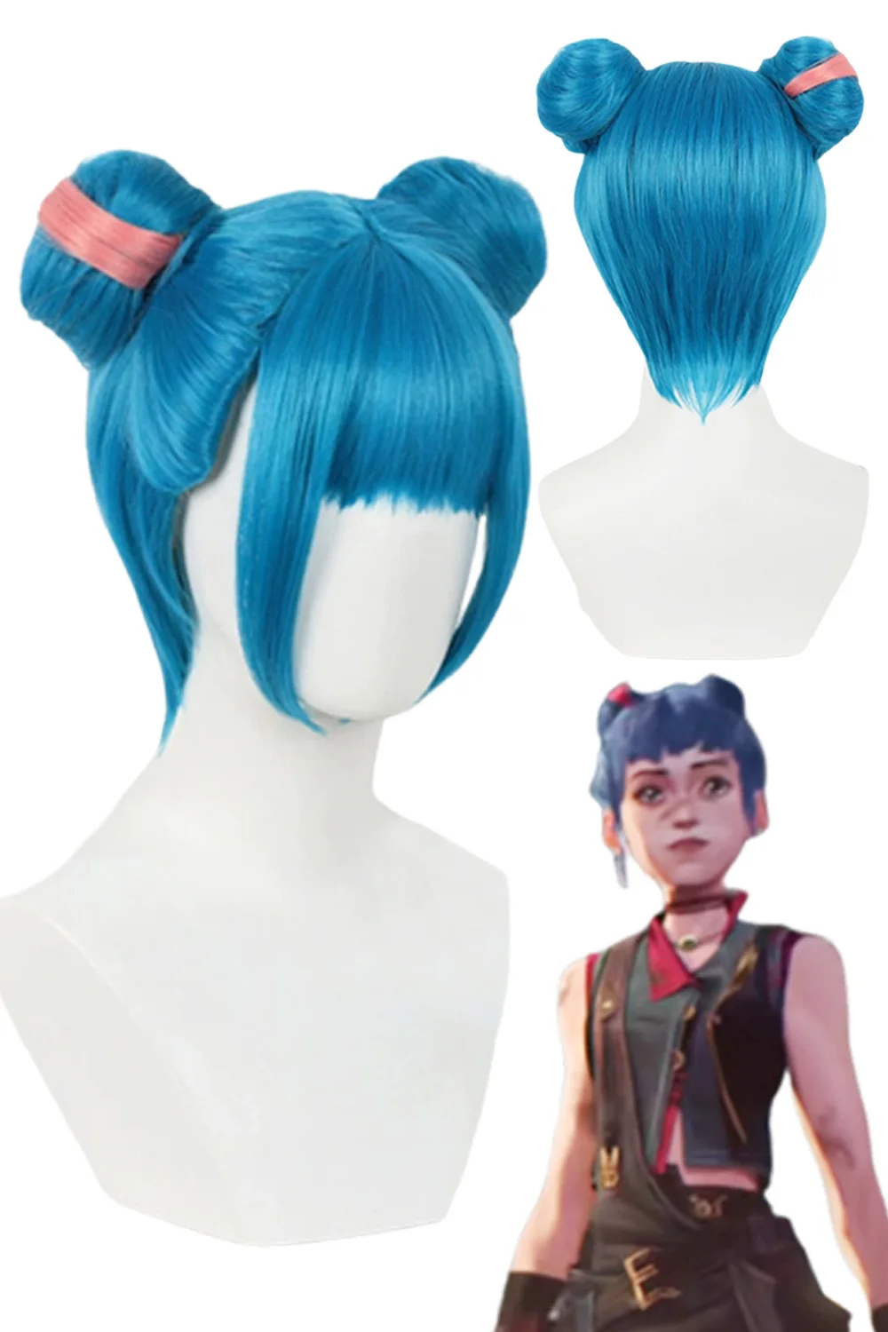 Fantasia Young Arcane Jinx Powder Парики Волосы 2024 Игра LoL TV 2 Косплей Disfraz Костюм Аксессуары