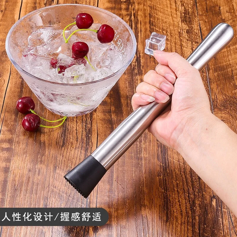 

Stainless Steel Cocktail Muddler and Mixing Spoon Home Bar Tool Set Create Delicious Mojitos Fruit Based Drinks Bar Storage