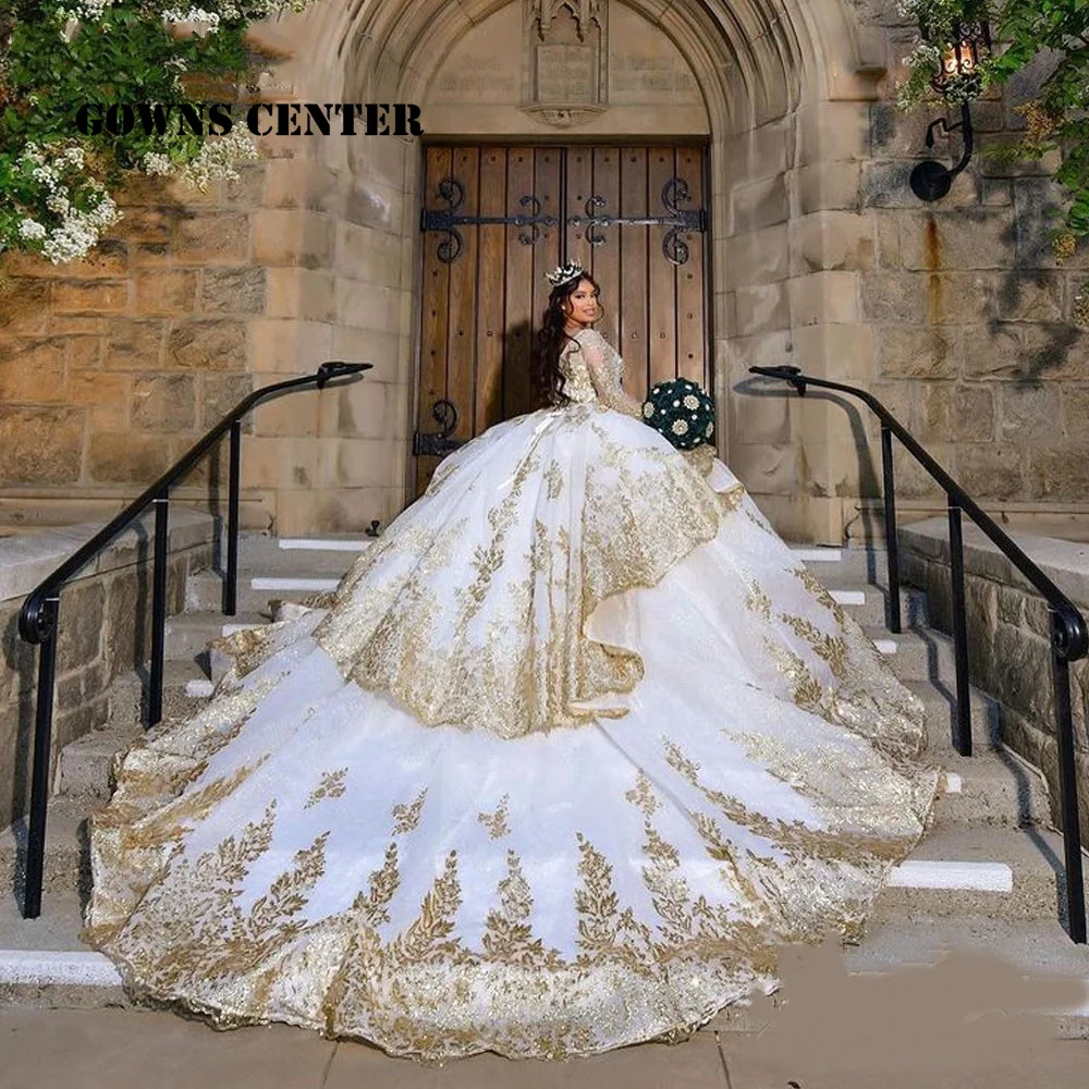 

Mexico Princess Quinceanera Dresses with Gold Pearls Luxury Prom Gowns Sweet 15 16 Dress Vestido De Xv Años Lace Up