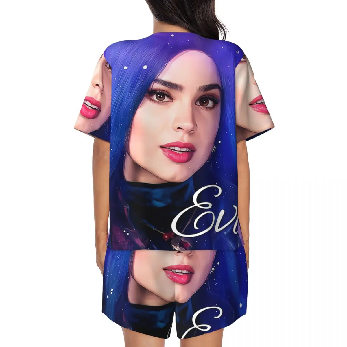 Индивидуальный синий пижамный комплект принцессы Evie женская одежда для сна из 2