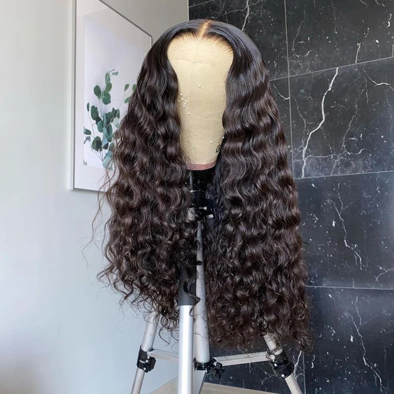 

Long Synyhetic Black Deep Kinky Curly Lace Front Wigs For Black Women Soft Babyhair PrePlucked Natural Hairline Glueless Fiber