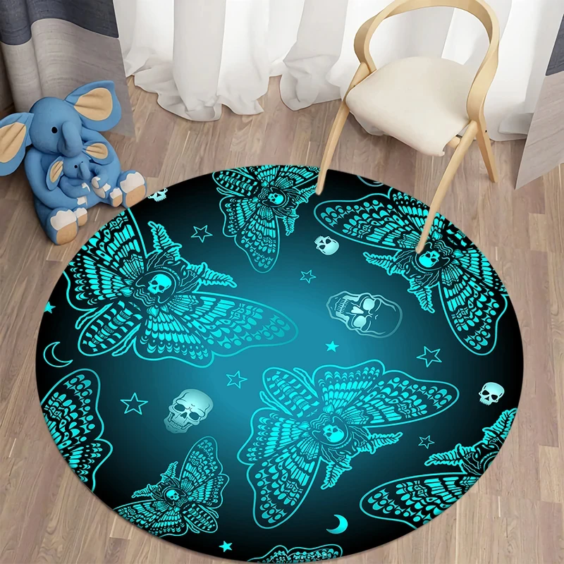 Круглый ковер Death Moth в готическом стиле украшение для дома гостиной спальни