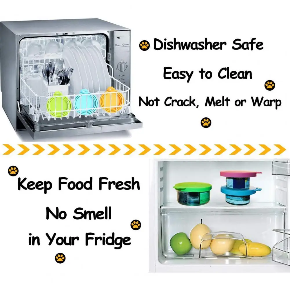 

Pet Lid Universal Size Pet Lid Leak-proof Silicone Pet Food Covers Easy-to-clean Universal Cat Dog Tops for Storage Bpa Free