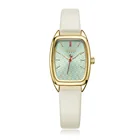 Женские женские часы, японские кварцевые часы, модные волнистые часы с кожаным браслетом, современный классический подарок на день рождения для девочек, в коробке с надписью Julius