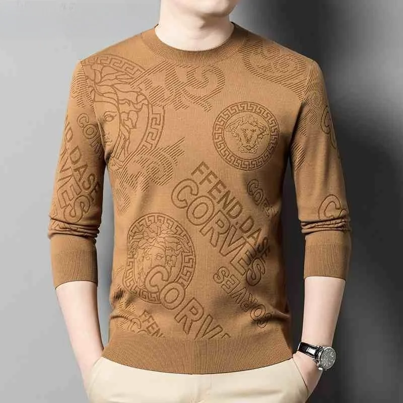 Genuine Goods Campania Мужской шерстяной свитер с длинными рукавами Рубашка круглым